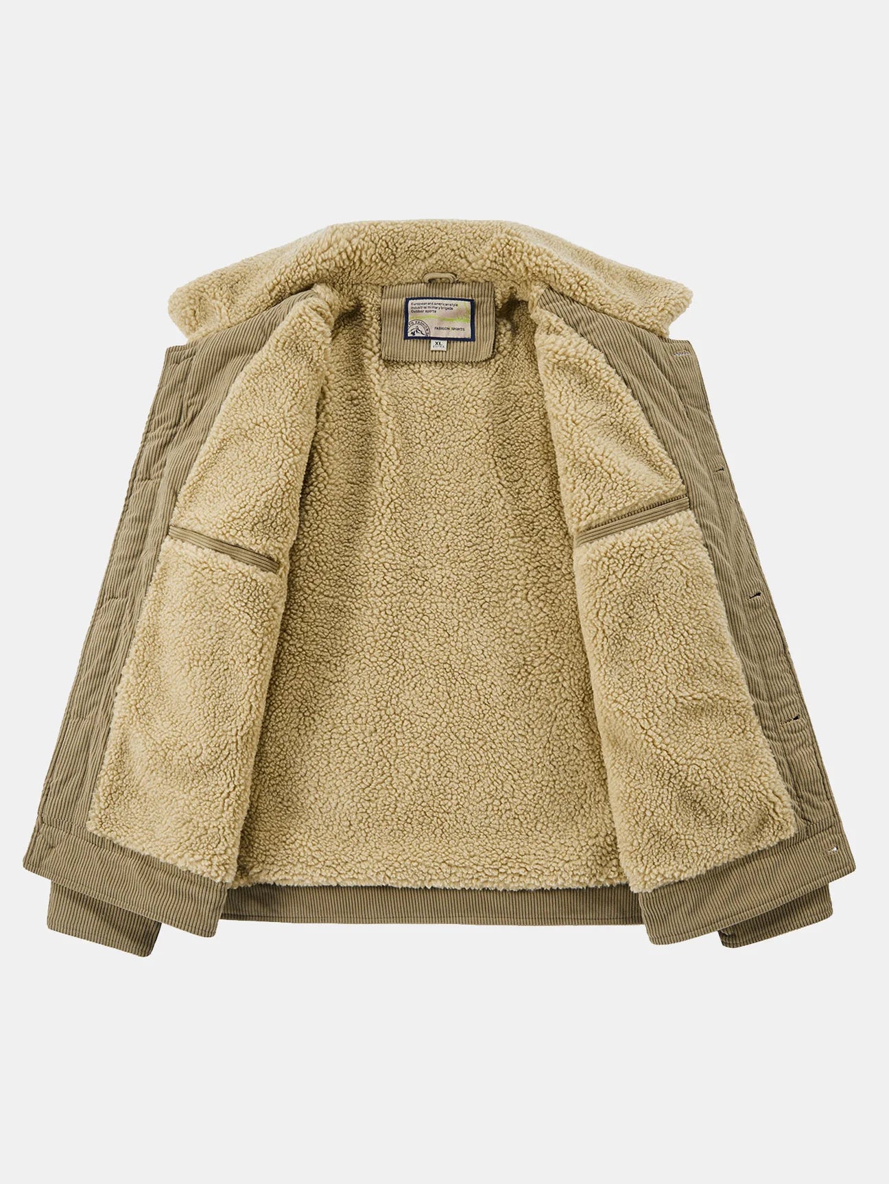 Beau Garcon | Teddy Fleece Lined Button Up Corduroy Jacket