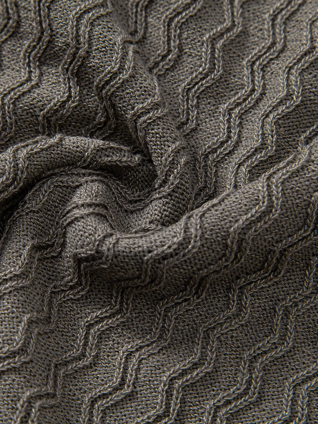 Beau Garcon | Wave Jacquard Zip Up Knitted Polo Shirt