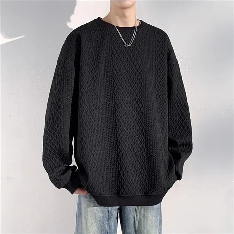 Beau Garcon | Relax Fit Geometric Jacquard Crew Neck Sweatshirt