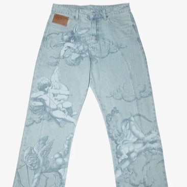 Beau Garcon | Graffiti Print Casual Straight Trousers