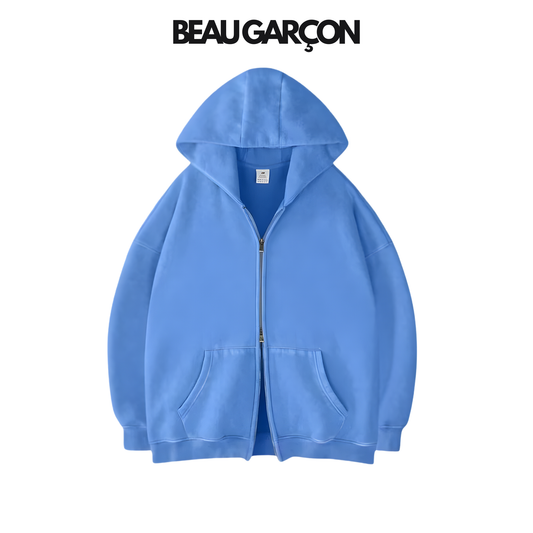 Beau Garcon | Acid Washed Double Zip Sweatshirt