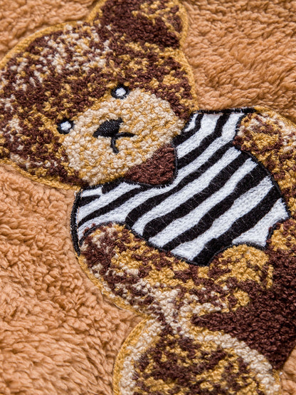 Beau Garcon | Bear Embroidered Patch Teddy Hoodie