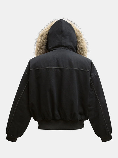 Beau Garcon | Boxy Faux Fur Collar Hooded Jacket ✅