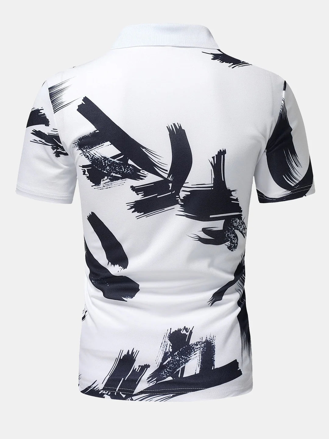 Beau Garcon | Brushstroke Print Polo Shirt