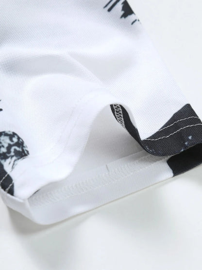 Beau Garcon | Brushstroke Print Polo Shirt