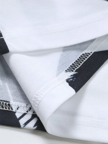 Beau Garcon | Brushstroke Print Polo Shirt