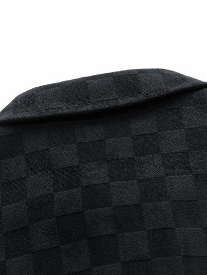 Beau Garcon | Checkerboard Print Faux Suede Pocket Jacket