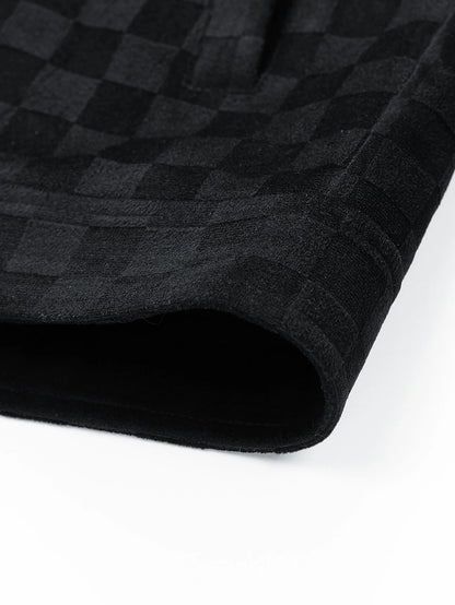 Beau Garcon | Checkerboard Print Faux Suede Pocket Jacket