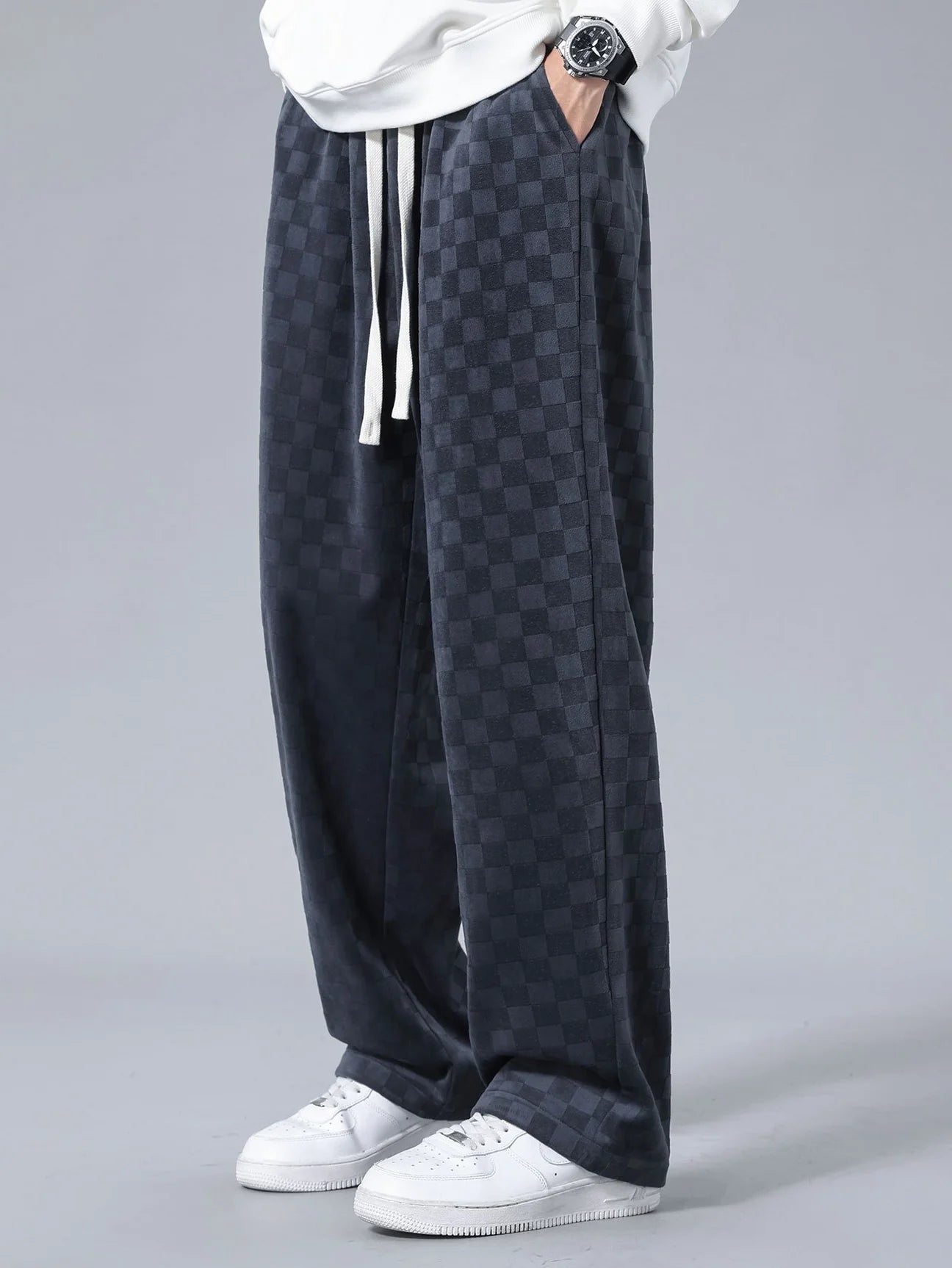 Beau Garcon | Checkerboard Straight Leg Pants