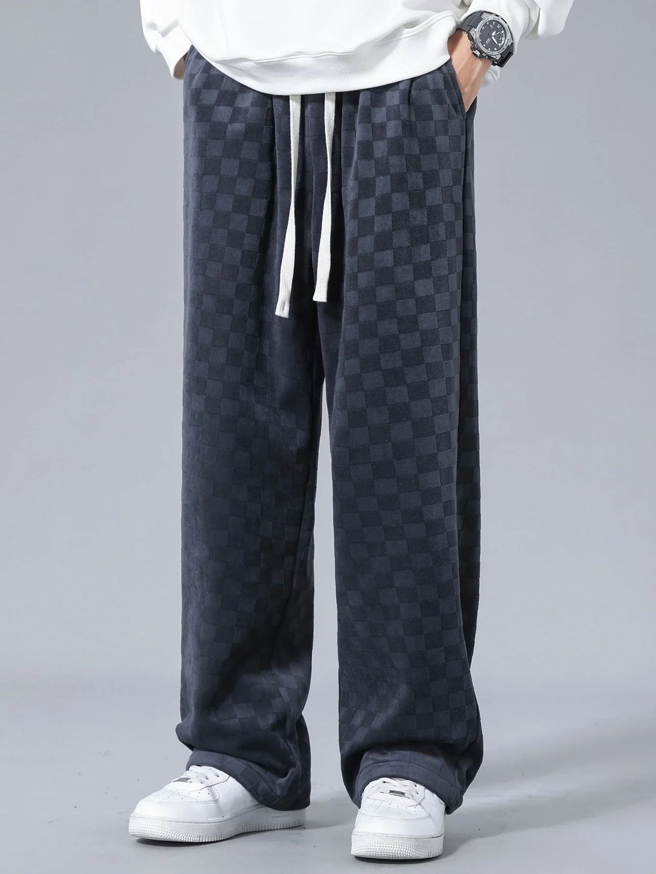 Beau Garcon | Checkerboard Straight Leg Pants