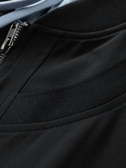 Beau Garcon | Contrast 2 In 1 Hooded Bomber Jacket