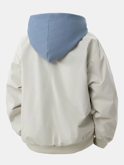 Beau Garcon | Contrast 2 In 1 Hooded Bomber Jacket