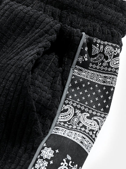 Beau Garcon | Corduroy Paisley Print Panel Pants