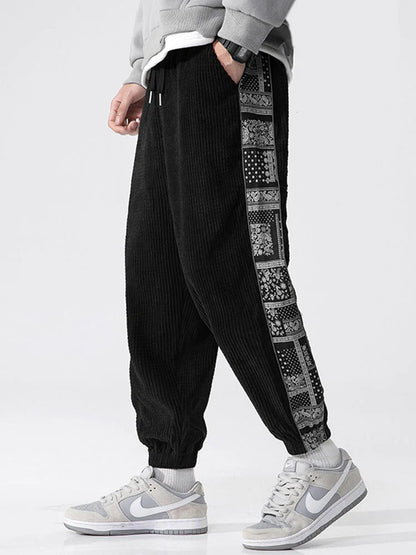 Beau Garcon | Corduroy Paisley Print Panel Pants