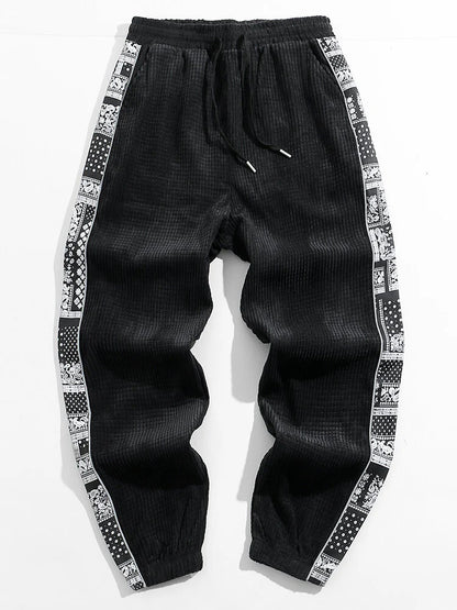 Beau Garcon | Corduroy Paisley Print Panel Pants