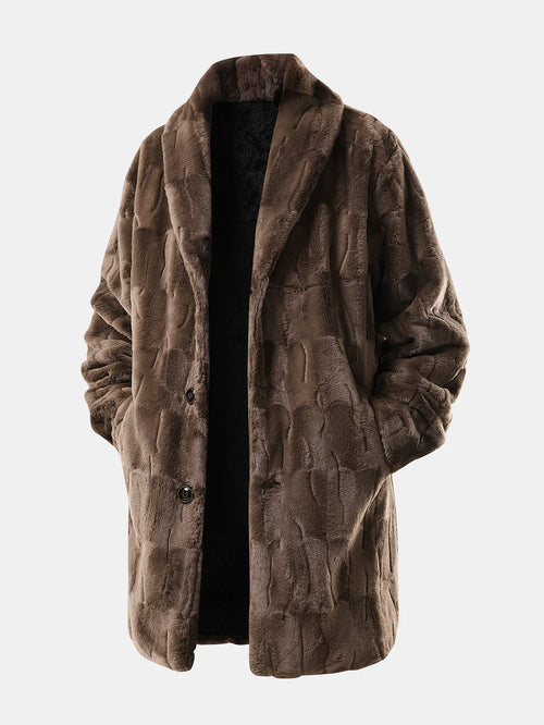Beau Garcon | Faux Fur Shawl Collar Long Line Coat