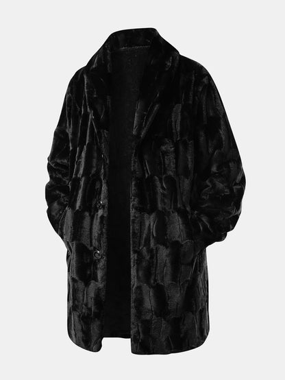 Beau Garcon | Faux Fur Shawl Collar Long Line Coat