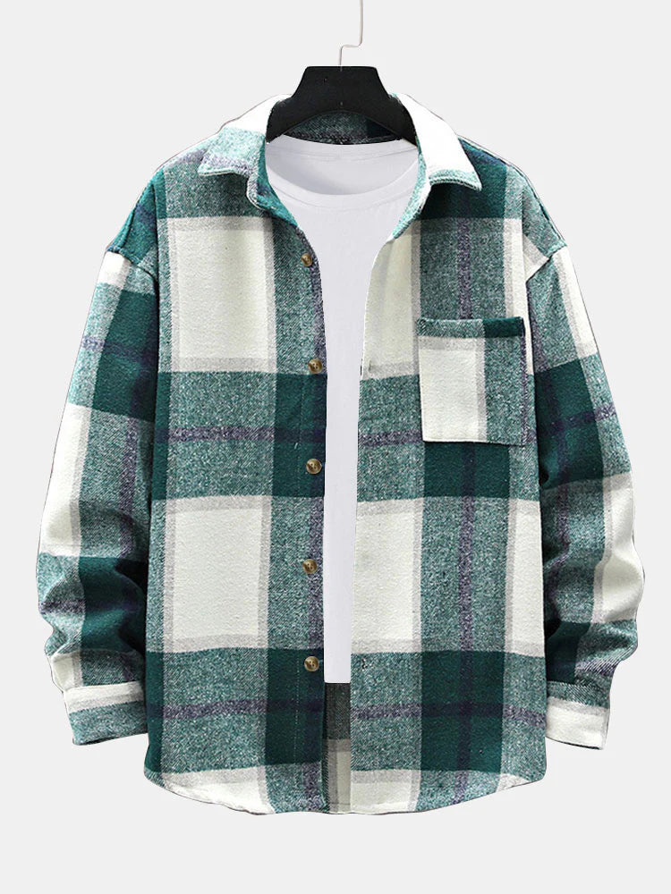Beau Garcon | Flannel Plaid Overshirt With Pocket
