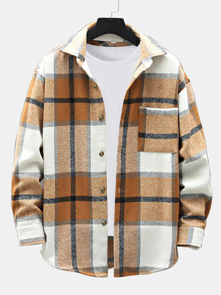 Beau Garcon | Flannel Plaid Overshirt With Pocket