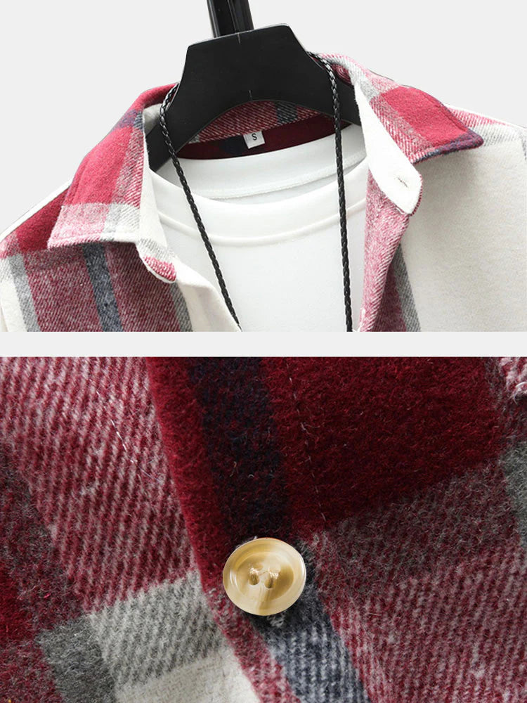 Beau Garcon | Flannel Plaid Overshirt With Pocket