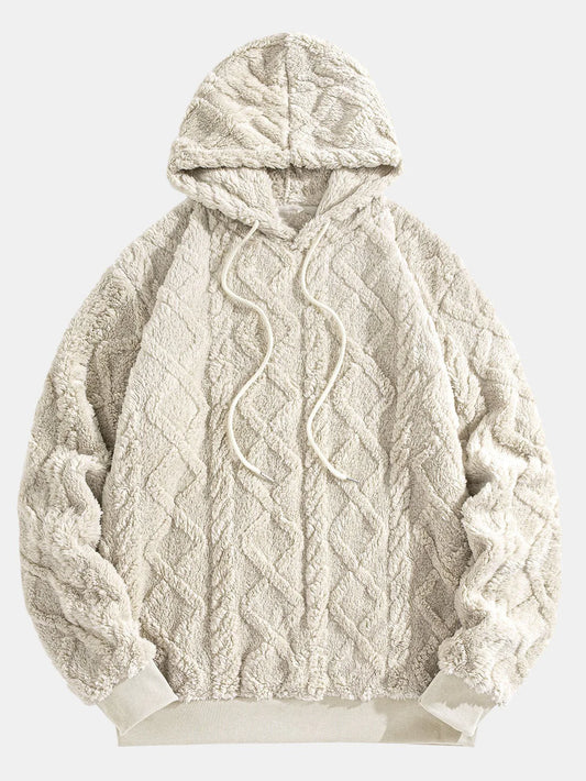 Beau Garcon | Geometric Jacquard Teddy Fleece Hoodie