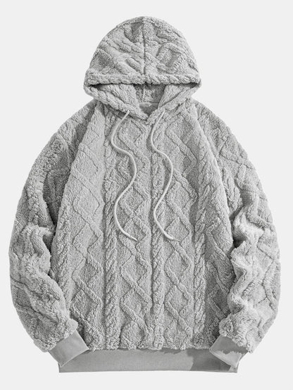 Beau Garcon | Geometric Jacquard Teddy Fleece Hoodie