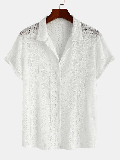 Beau Garcon | Geometry Textured Cuban Shirt