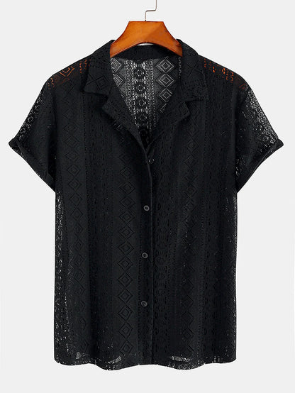 Beau Garcon | Geometry Textured Cuban Shirt