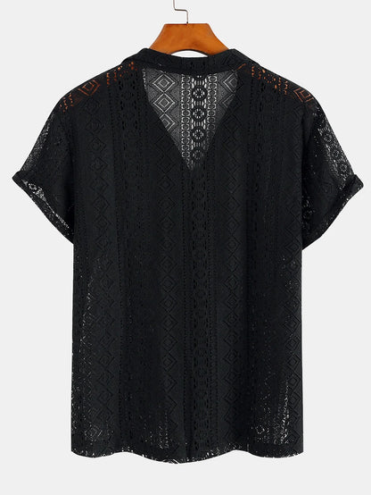 Beau Garcon | Geometry Textured Cuban Shirt