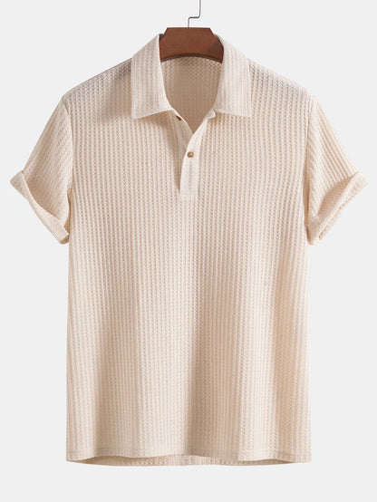 Beau Garcon | Knitted Waffle Polo Shirt