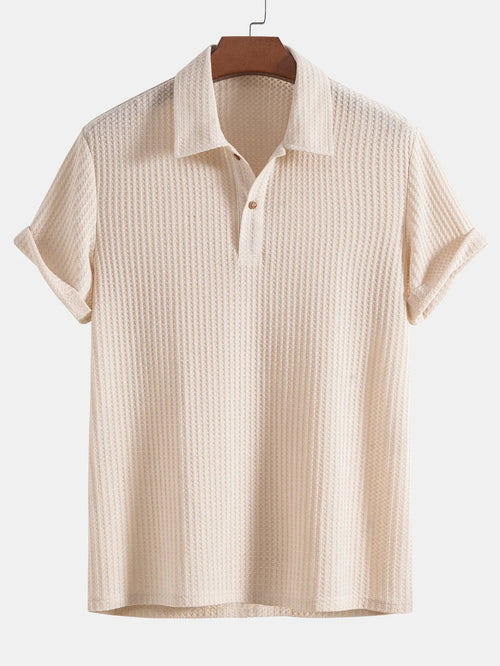 Beau Garcon | Knitted Waffle Polo Shirt
