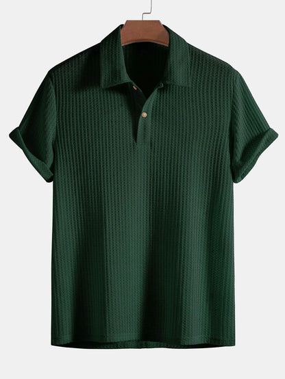 Beau Garcon | Knitted Waffle Polo Shirt