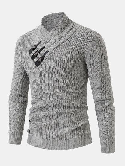 Beau Garcon | Leather Buckle Turtleneck Sweater