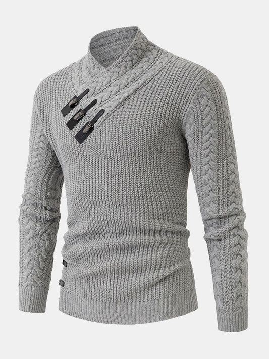 Beau Garcon | Leather Buckle Turtleneck Sweater