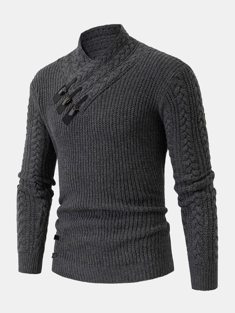 Beau Garcon | Leather Buckle Turtleneck Sweater