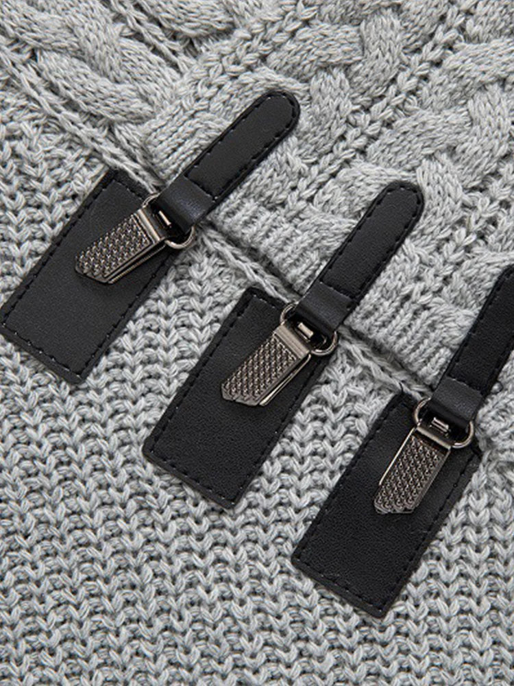 Beau Garcon | Leather Buckle Turtleneck Sweater