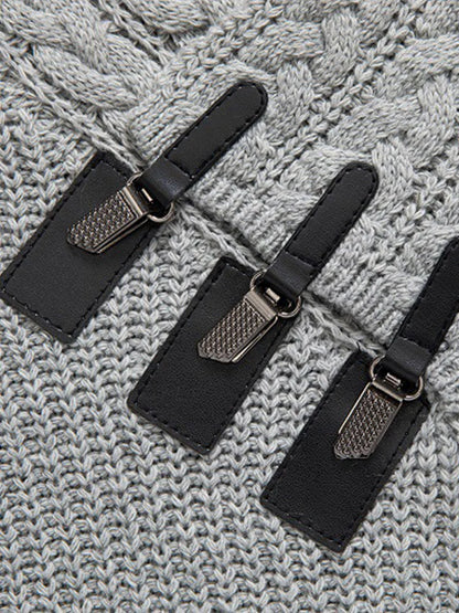 Beau Garcon | Leather Buckle Turtleneck Sweater