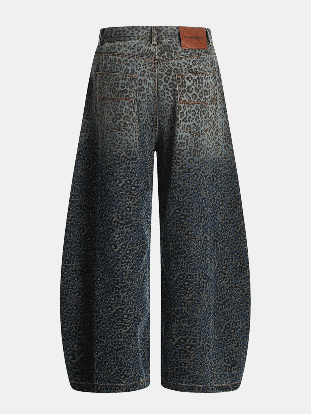 Beau Garcon | Leopard Print Washed Distressed Denim Baggy Pants