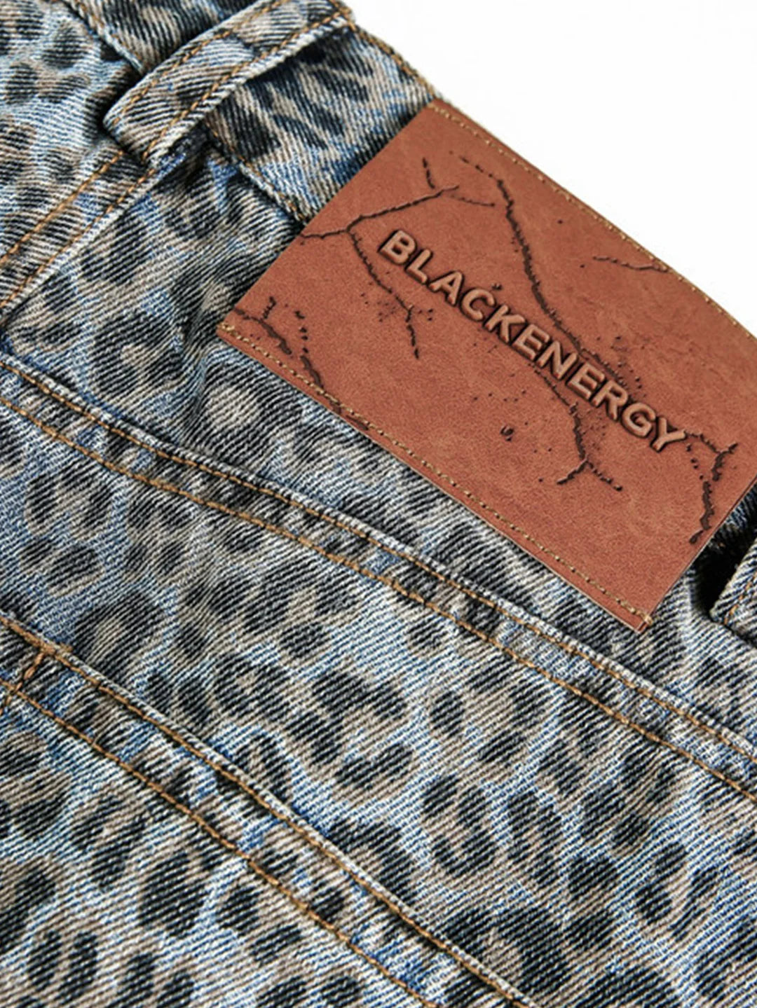 Beau Garcon | Leopard Print Washed Distressed Denim Baggy Pants