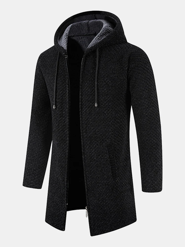 Beau Garcon | Long Line Textured Hooded Sweater