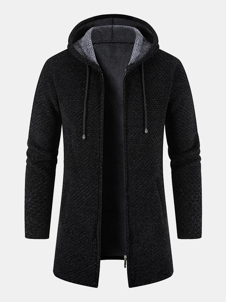 Beau Garcon | Long Line Textured Hooded Sweater