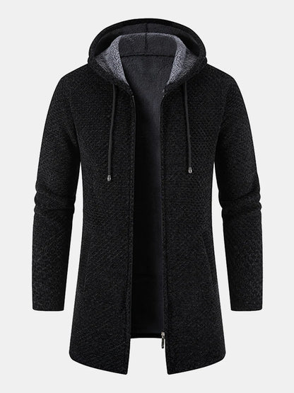 Beau Garcon | Long Line Textured Hooded Sweater