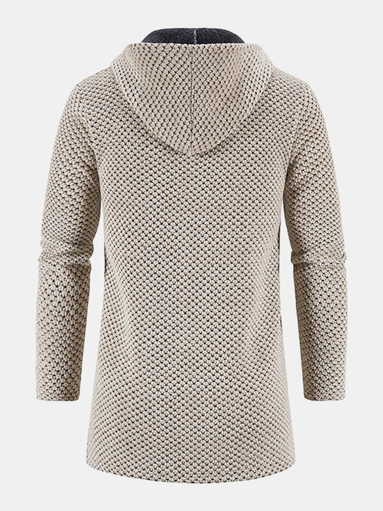 Beau Garcon | Long Line Textured Hooded Sweater
