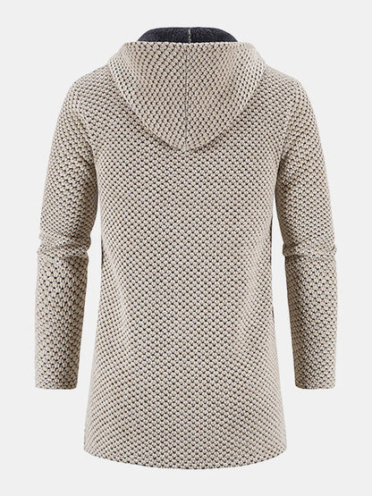 Beau Garcon | Long Line Textured Hooded Sweater