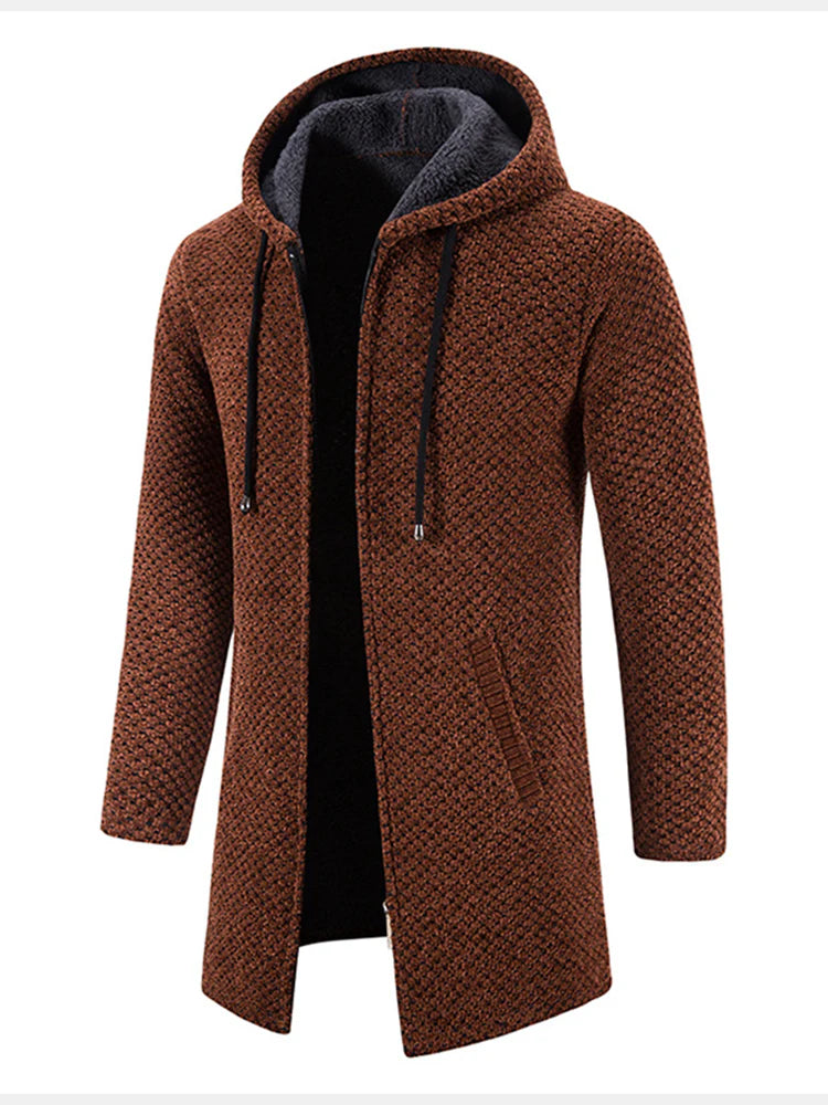 Beau Garcon | Long Line Textured Hooded Sweater
