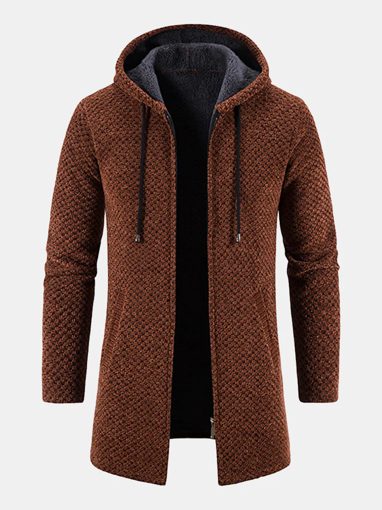 Beau Garcon | Long Line Textured Hooded Sweater