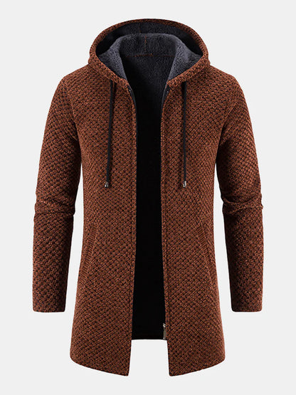 Beau Garcon | Long Line Textured Hooded Sweater