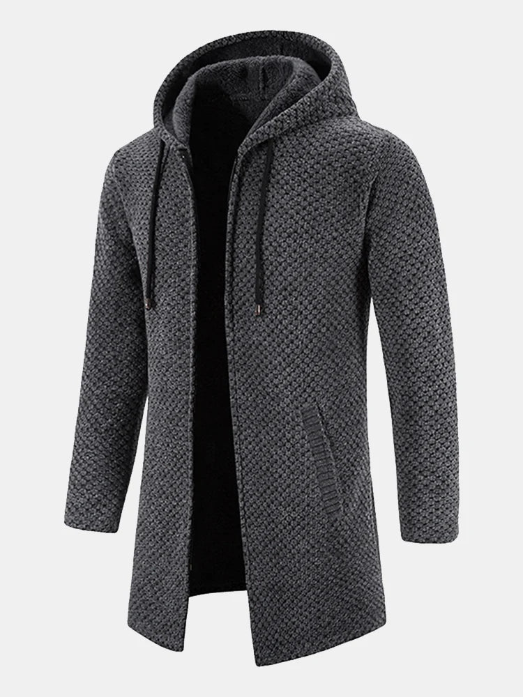Beau Garcon | Long Line Textured Hooded Sweater