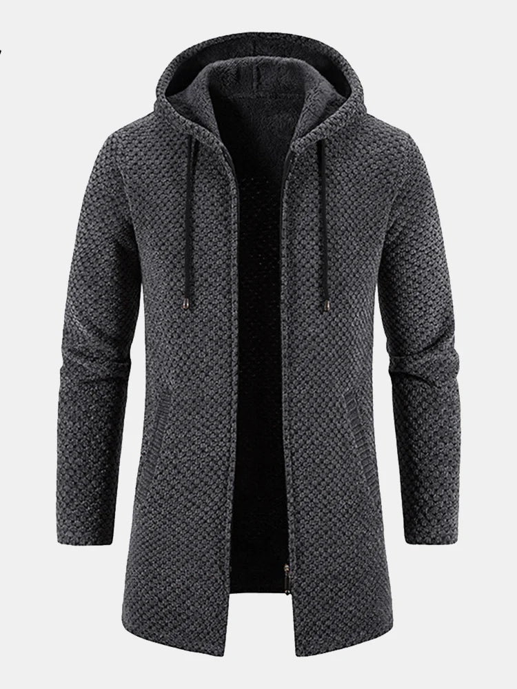 Beau Garcon | Long Line Textured Hooded Sweater