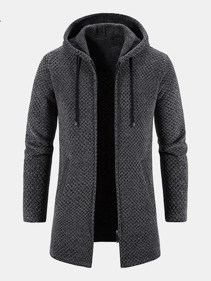 Beau Garcon | Long Line Textured Hooded Sweater